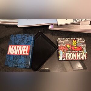 Marvel Iron Man Comic Wallet and Tin Set - Blue and Red.